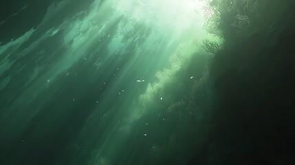 Fototapeta premium Underwater Sunbeams with Coral Reef.