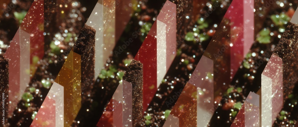 Aufkleber festive geometric sparkle abstract holiday decorative texture with luminous crystalline prisms and g