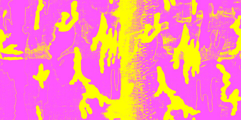 Pink and yellow tileable abstract design texture overlay for creative backgrounds with vibrant color splashes, artistic strokes, modern art feel, and colorful noise effect for digital and print projec
