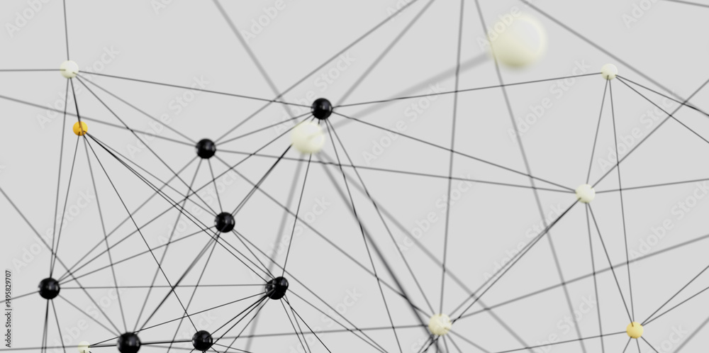 Aufkleber Abstract image of interconnected nodes.  Ideal for technology, network, and connection concepts.