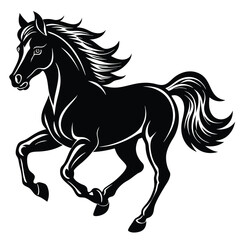 Majestic Black Stallion A Powerful Horse Illustration