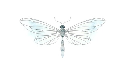 Watercolor-Style Insect Illustration: Delicate Wings and Intricate Details