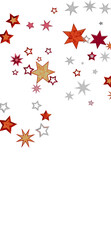 Festive background with red, orange, and silver stars. Perfect for holidays, celebrations, and more.