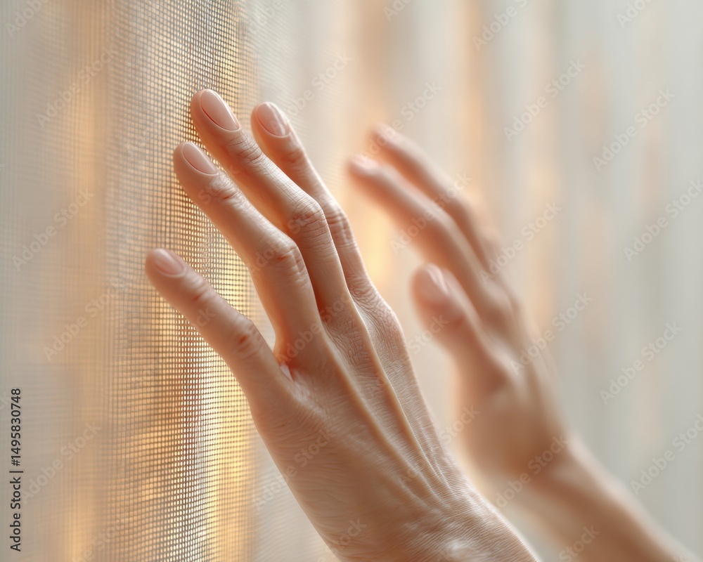 Leinwandbilder Soft Touch Tech Minimalist AI Interface Exploration - Sensory Digital Interaction with Elegant Haptic Design for Immersive User Experience