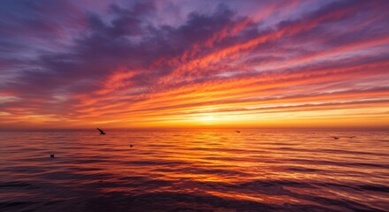 Obraz premium Sunset over calm sea