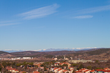Duino, Italy - January 11, 2025: View of the hinterland from the castle.