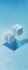 Metaverse Geometry Innovative Digital Spatial Design with Floating Isometric Cubes - Emerging Web3 Visual Branding and Immersive Technology Concept