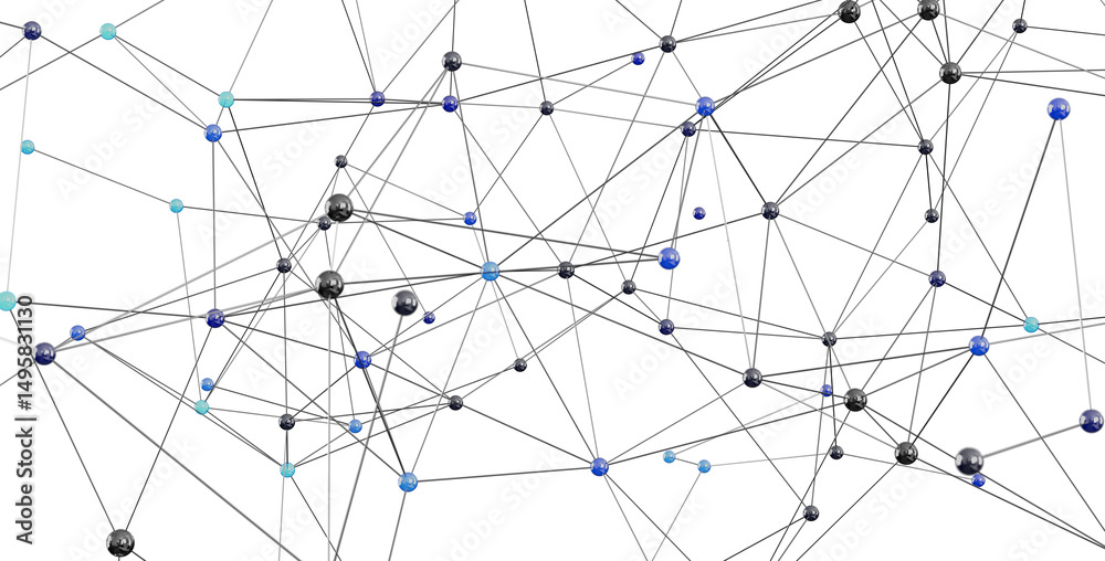 Poster Abstract image depicting a complex network of connections. Ideal for technology, communication, and global concepts.