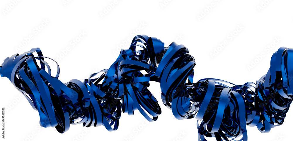 Aufkleber dynamic blue ribbons swirl in a 3d abstract design. perfect for tech, modern, or artistic projects.