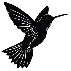 Elegant Hummingbird Silhouette A Stunning Bird Illustration