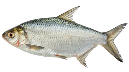 Fototapeta premium hilsa fish isolated on white background PNG. AI GENERATED 
