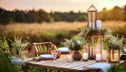 Fototapeta premium charming countryside wedding decor piece
