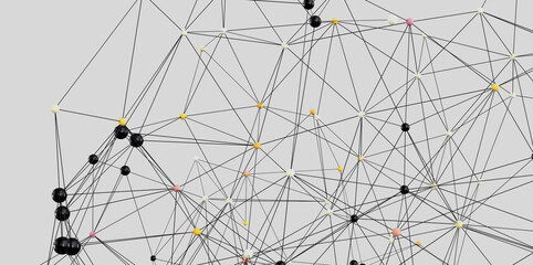 Complex network visualization.  Ideal for technology, connection, and data concepts.