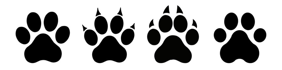 dog paw print silhouette – vector illustration
