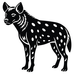 Striking Black and White Hyena Illustration