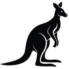 Majestic Kangaroo Silhouette Australian Wildlife Illustration