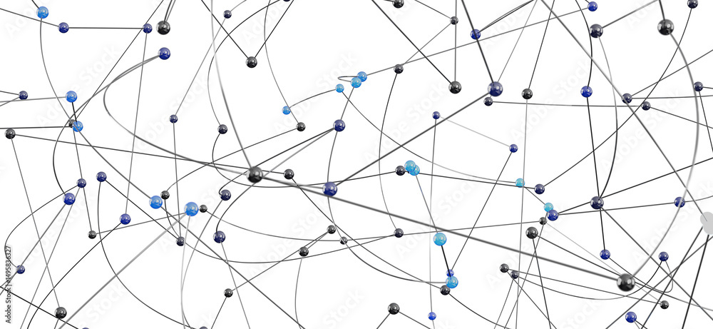 Aufkleber Abstract image of a complex network.  Perfect for tech, data, and connection concepts.