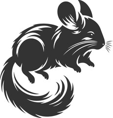 Vector chinchilla silhouette drawing