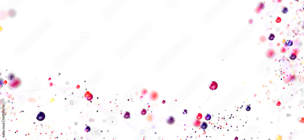 Poster Beautiful abstract background with colorful bubbles and particles. Perfect for presentations or websites.
