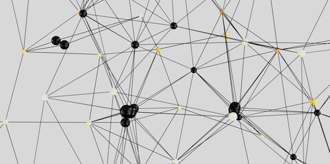 Fototapeta premium Abstract image depicting a complex network with nodes and connections. Ideal for technology, data, and networking concepts.