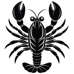 Majestic Lobster Illustration Black and White Design