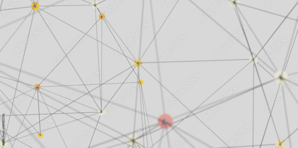 Aufkleber Abstract background image of interconnected nodes and lines, representing network, connection, or technology.