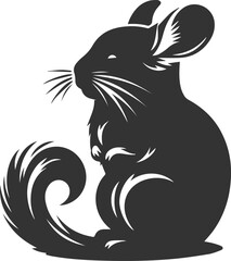 Vector chinchilla silhouette drawing
