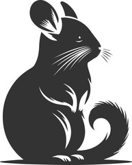 Vector chinchilla silhouette drawing