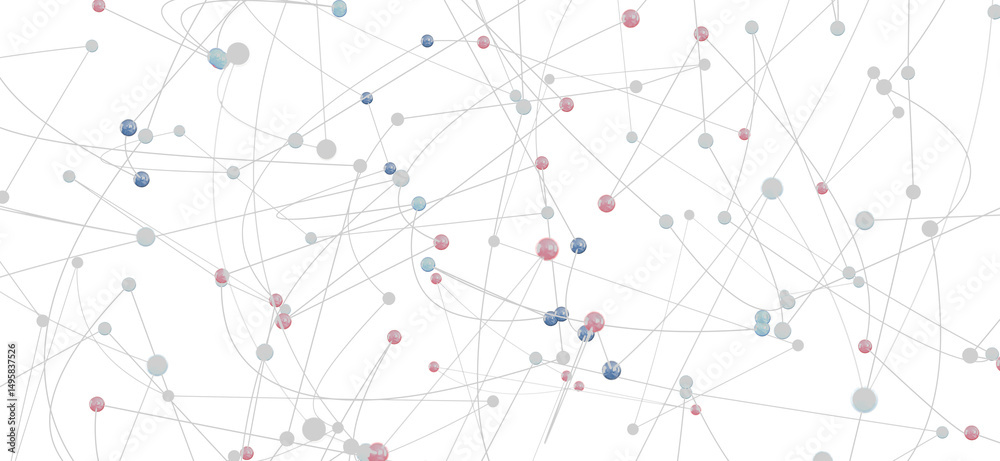 Poster stock photo of abstract network connections, nodes, and lines. ideal for tech, communication, and gl