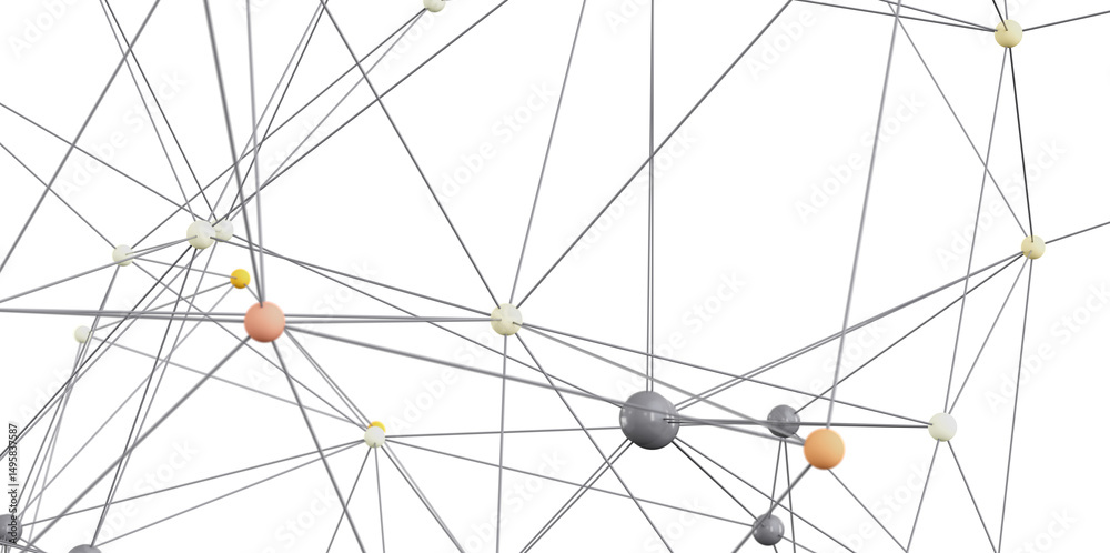 Poster Stock photo of an abstract network.  Nodes and lines illustrate connections and relationships.