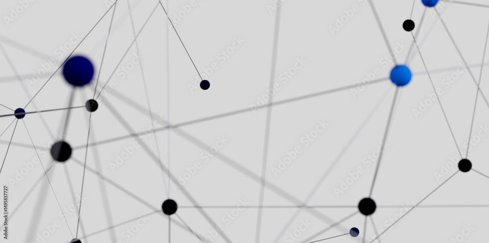Poster Modern abstract background with connected dots and lines.  Ideal for technology, network, or connection concepts.