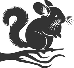 Vector chinchilla silhouette drawing
