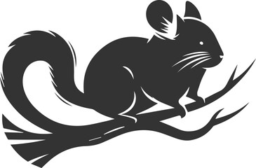Vector chinchilla silhouette drawing