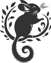 Vector chinchilla silhouette drawing