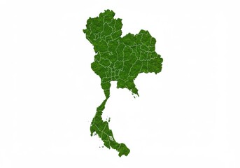 Thailand green map vector illustration isolated on white background