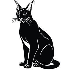 Elegant Black Cat Silhouette Vector Illustration