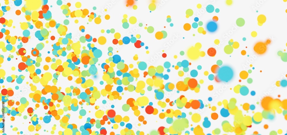 Poster vibrant, playful background of colorful floating circles. perfect for websites, presentations, and m