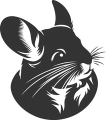 Vector chinchilla silhouette drawing