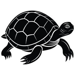 Majestic Black Silhouette of a Turtle