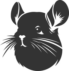 Vector chinchilla silhouette drawing