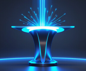 abstract blue background with glowing lights