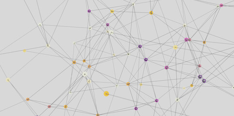 Stock photo of abstract network connection with dots and lines. Ideal for technology, connection,...