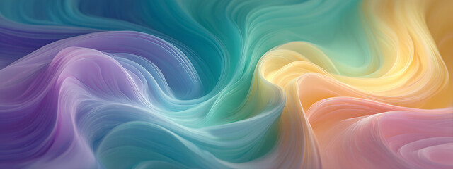 Obraz premium Abstract pastel swirls blending smoothly with soft gradients and harmonious colors