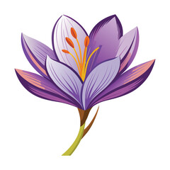 Fototapeta premium Safran flower white background.