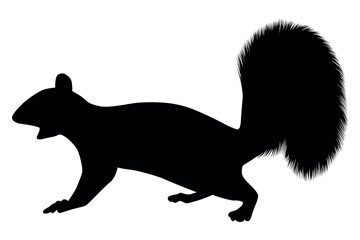 Vector art of Silhouette of a squirrel isolated on transparent background