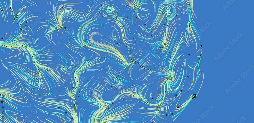 Leinwandbilder artistic swirls and lines on a blue backdrop. perfect for design projects needing a unique texture.