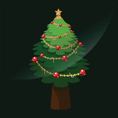 Christmas Tree Vector Illustration