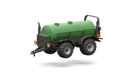 Agricultural Tank Trailer on White Isolated Background