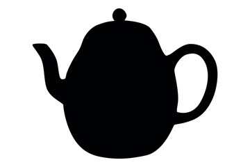 Vector art of Black teapot illustration isolated on white background