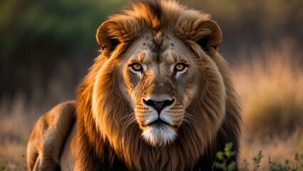 Fototapeta premium Portrait of a Lion, Ruler of the Jungle